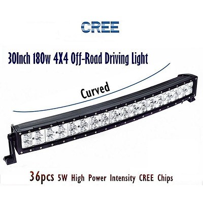 180W 30 inch Curved CREE LED Work Light Bar Flood Combo - Brand New