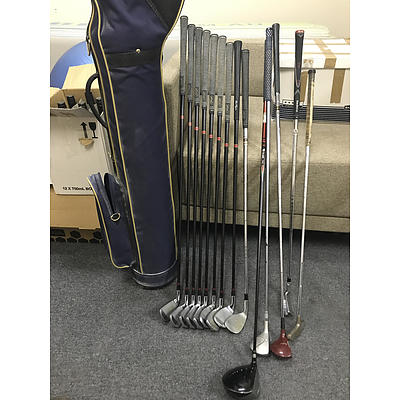 Full set of golf clubs with Spalding travel bag
