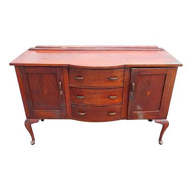 Queensland Maple and Blackwood Queen Anne Style Sideboard Circa 1930