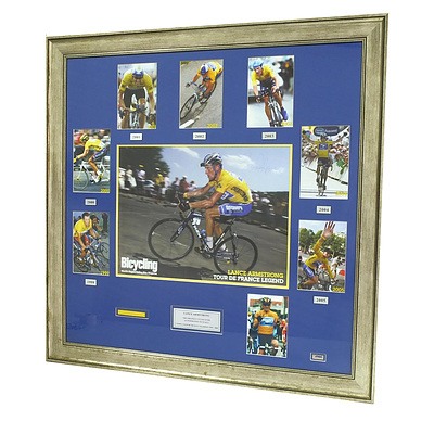 Signed Lance Armstrong Tour De France 1999-2005 Presentation