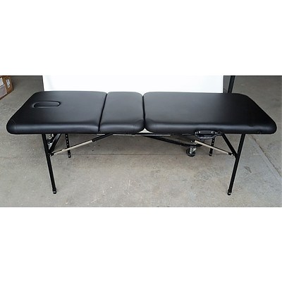 Black Leather Massage Table with Carrying case