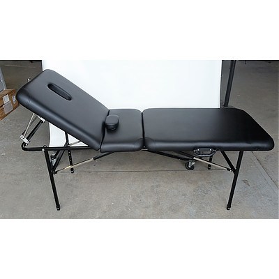 Black Leather Massage Table with Carrying case