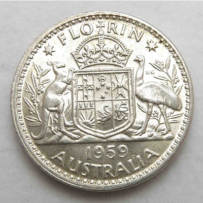 Australian Silver Florin 1959