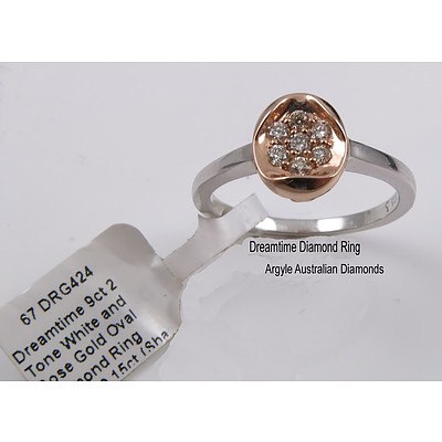 DREAMTIME 9ct Rose & White Gold Australian Diamond Ring