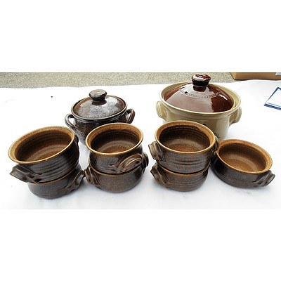 Various Earthenware Casserole Dishes