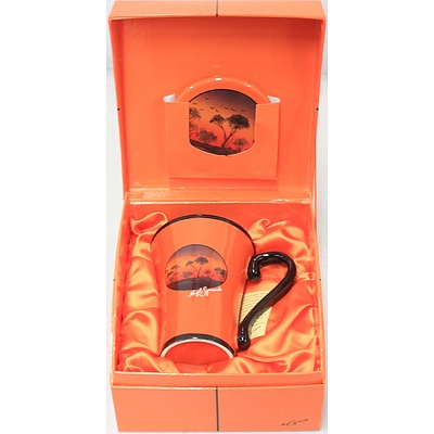 Lot of Six - Hugh Symonds Sunset Collection Ceramic Coffee Mug and Coaster Sets
