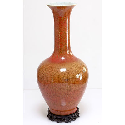 Large Chinese Peach Bloom Vase