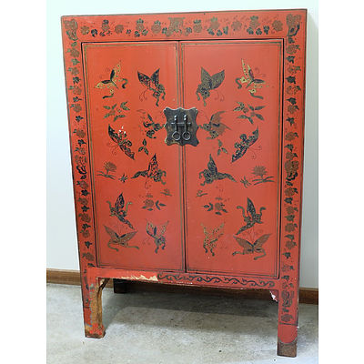 Chinese Red Lacquer Cabinet