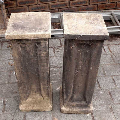 Pair of Composite Stone Pedestals
