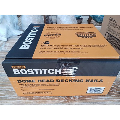 New STANLEY BOSTITCH Box Containing Approx 1600 Dome Head Decking Nails