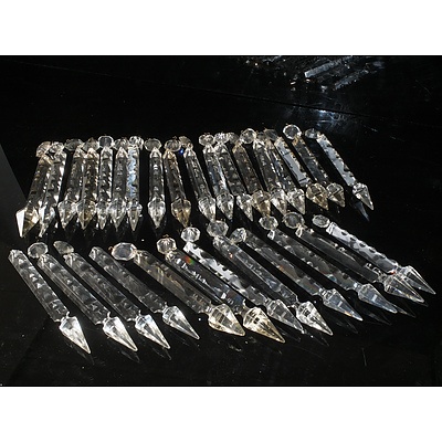 Large Group of Lustre Hanging Crystals