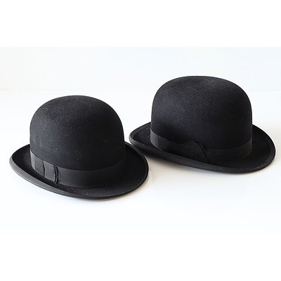 Two Antique Bowler Hats