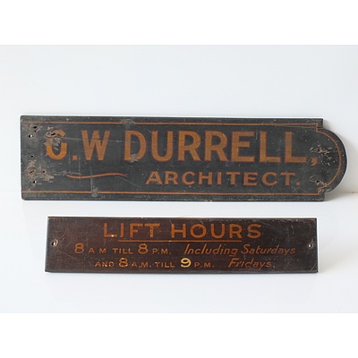 Pair of Hand Painted Signs