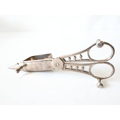 Fine Pair of Sterling Silver Abstainando King George III Snuffer Scissors Circa 1810