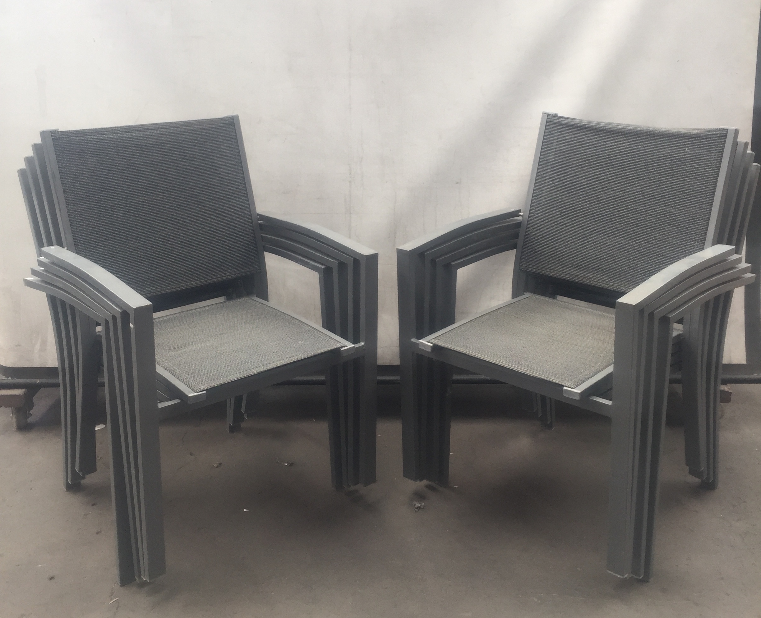 Eight Grey Stackable Outdoor Chairs Lot 905673 ALLBIDS