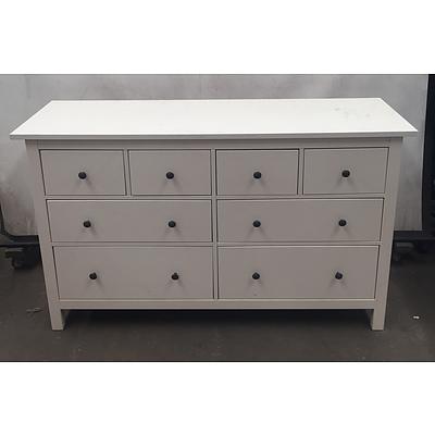 White Eight Draw Sideboard Cabinet