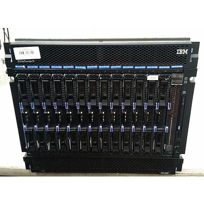 IBM BladeCentre H 8852 14 Bay BladeServer Chassis 9 RU Server with 14 BladeServers