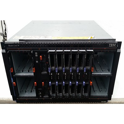 IBM BladeCentre S 8886 6 Bay BladeServer Chassis 7 RU Server with 6 Blade Servers