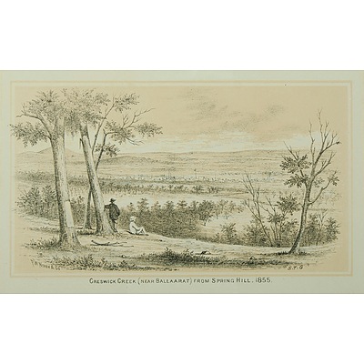 Samuel Thomas Gill (1818-1880): Night Camp, and Creswick Creek (near Ballarat) from Spring Hill, 1855 Lithographs