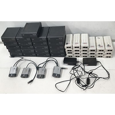 Assortment of Cisco, PowerDsine and Linksys Power Injectors and Splitters - Lot of 46