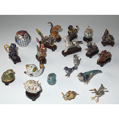 Collection of Cloisonne Animals