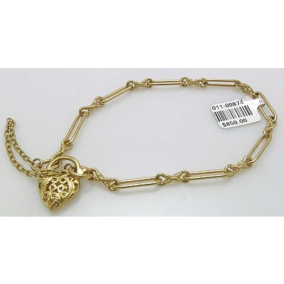9ct Gold Padlock Bracelet