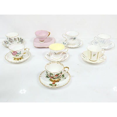 Nine Tea Pairs, Including Wedgwood, Westminster, Queen Anne, and More
