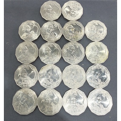 Group of 1970 Captain Cook 50 Cent Coins