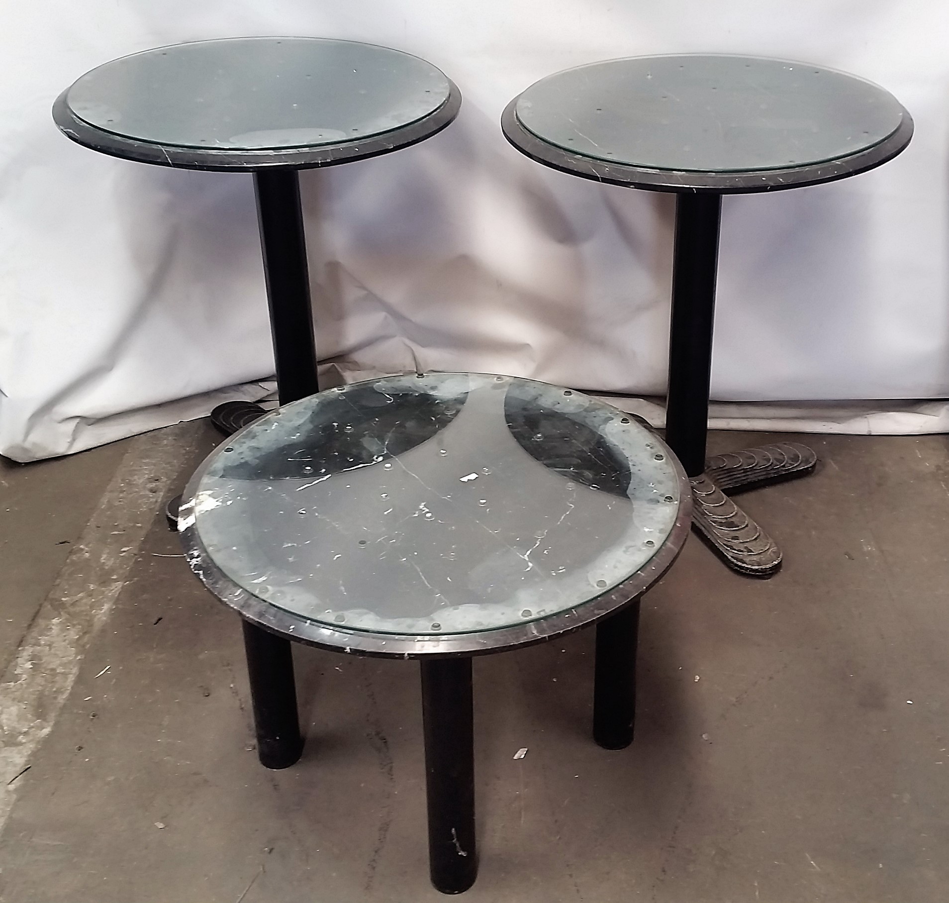 Lot of 2 Outdoor Marble Tables Lot 904107 ALLBIDS