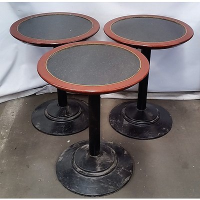 Lot of 3 Outdoor Marble Tables