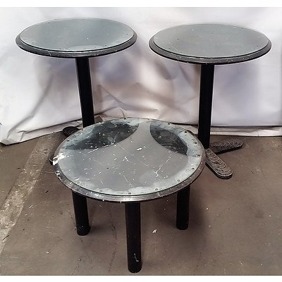 Lot of 2 Outdoor Marble Tables and 1 Coffee Table