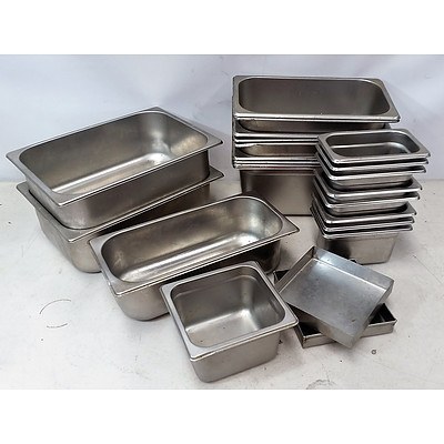 Mixed Size Bain Marie Trays - Lot of 22