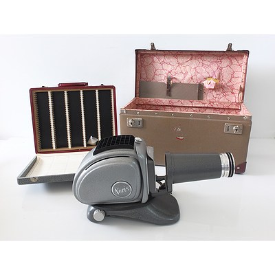 Noris Plank Slide Projector With Case and Slide Box