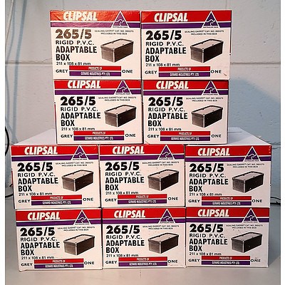 Lot of 10 - Genuine Clipsal 265/5 Adaptable Box- - RRP=$1,180.00