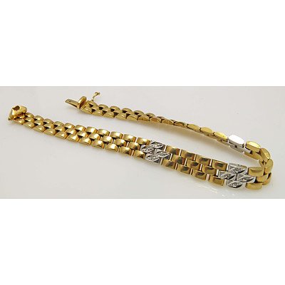 Vintage Italian 18ct Gold Diamond Bracelet