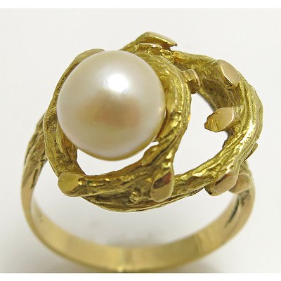 Vintage 18ct Gold Pearl Ring
