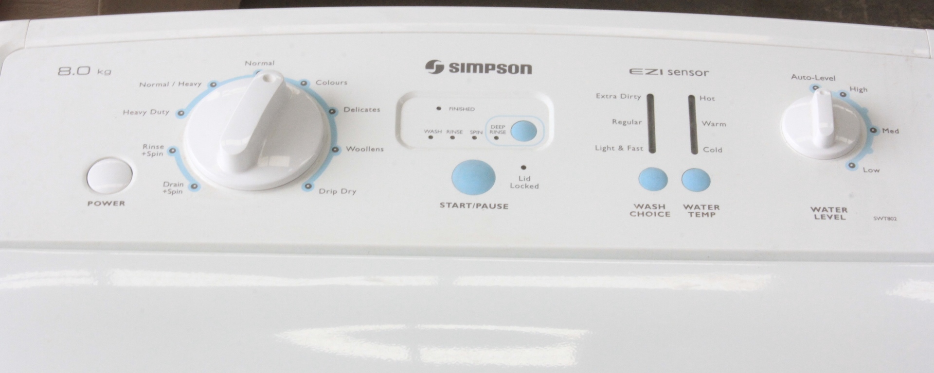 simpson ezi sensor 8kg top loader