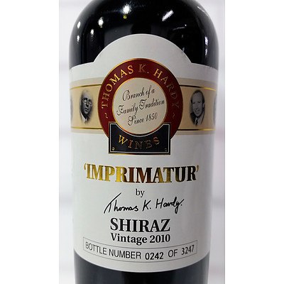 Premium T.K. Hardy 'Imprimatur' Shiraz Vintage 2010 - Bottle Number 242 of 3247.  RRP $98.00!