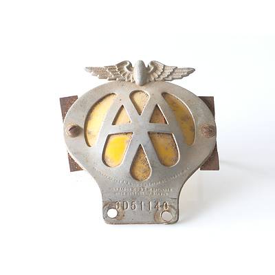 Vintage AA Association Car Badge