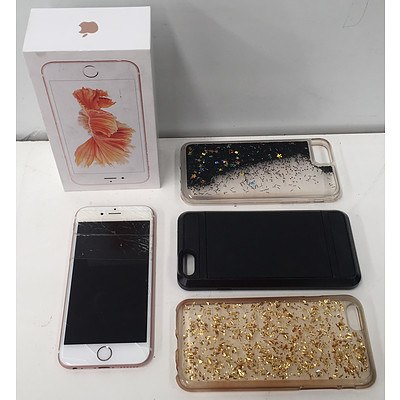 Apple iPhone 6S 128GB Rose Gold and 3 Cases