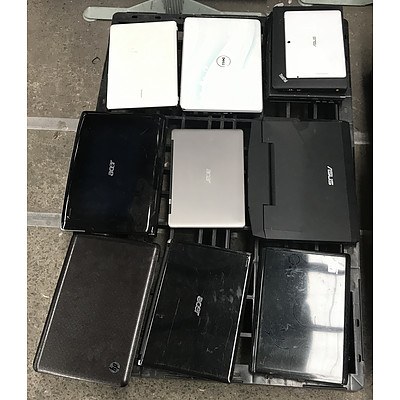 Bulk lot of Laptops - Brands include Asus, Hp, Acer, Lenovo, Dell, Alienware and Onkyo - Lot of 11