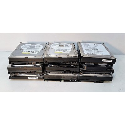 Assorted Hard Drives in Various Sizes - Lot of 9