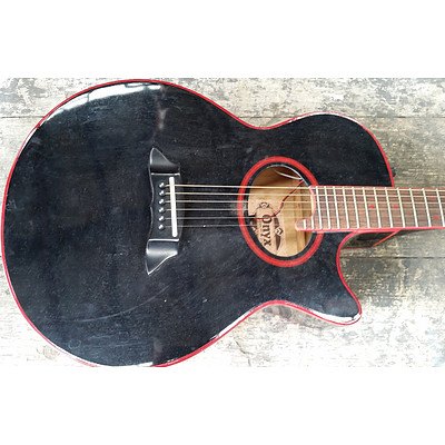 Onyx Ebony Semi-Acoustic Guitar with Stand