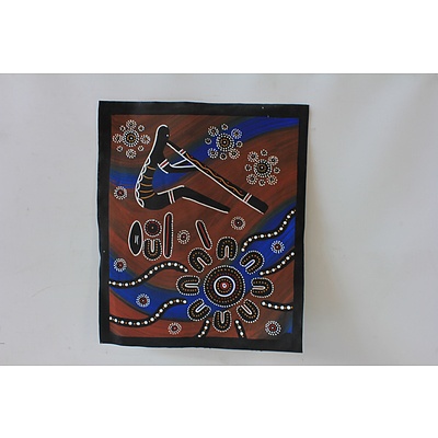 Boomanulla (Wiradjuri Tribe) Corroberie Oil on Canvas