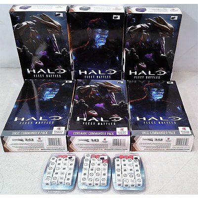 Lot of 9 Halo Fleet Battles Board Games and Dice - RRP= $500.00