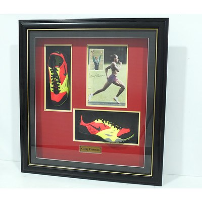 Cathy Freeman Signed Running Shoe Presentation