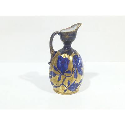 Antique Forester and Sons Cobalt Blue and Gilt Pitcher