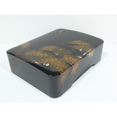 Japanese Lacquer and Shell Inlay Kimono or Document Box