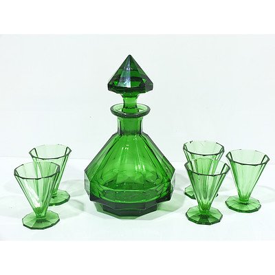 Biedermeier Cut Glass Decanter Set