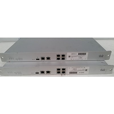 Cisco Meraki MX80 Cloud Managed Security Appliance - Firewall - Lot of 2